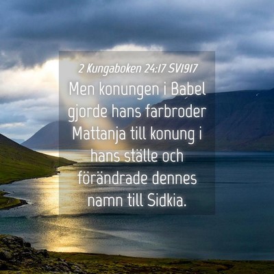 Picture 04 - 2 Kungaboken 24:17 SV1917 - Men konungen i Babel gjorde hans farbroder - Bible Verse Picture