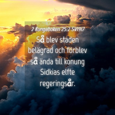 Picture 04 - 2 Kungaboken 25:2 SV1917 - Så blev staden belägrad och förblev så ända - Bible Verse Picture