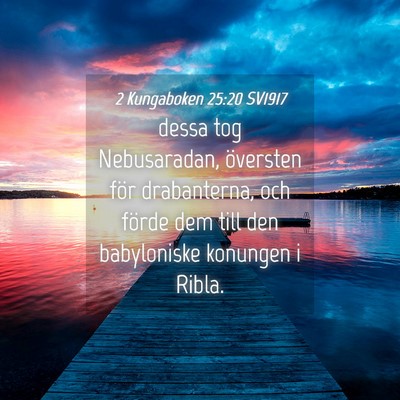 Picture 04 - 2 Kungaboken 25:20 SV1917 - dessa tog Nebusaradan, översten för - Bible Verse Picture