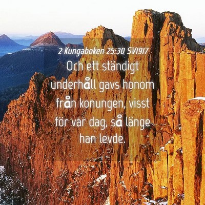 Picture 04 - 2 Kungaboken 25:30 SV1917 - Och ett ständigt underhåll gavs honom från - Bible Verse Picture