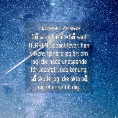 Picture 04 - 2 Kungaboken 3:14 SV1917 - Då sade Elisa: »Så sant HERREN Sebaot lever, - Bible Verse Picture