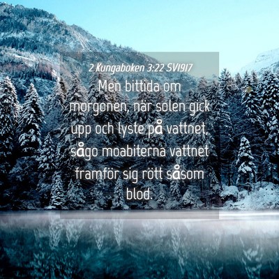 Picture 04 - 2 Kungaboken 3:22 SV1917 - Men bittida om morgonen, när solen gick upp och - Bible Verse Picture