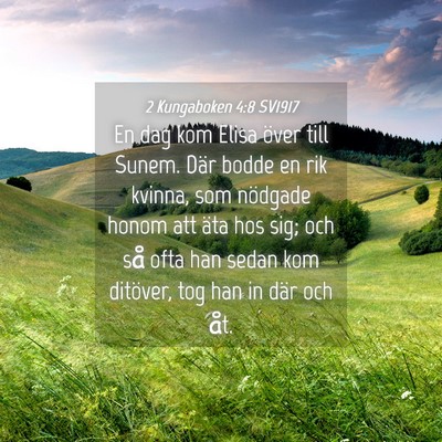 Picture 04 - 2 Kungaboken 4:8 SV1917 - En dag kom Elisa över till Sunem. Där bodde en - Bible Verse Picture