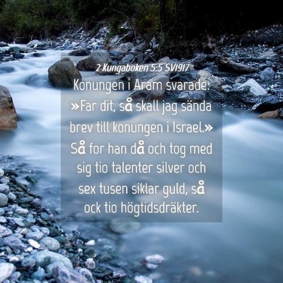 Picture 04 - 2 Kungaboken 5:5 SV1917 - Konungen i Aram svarade: »Far dit, så skall jag - Bible Verse Picture