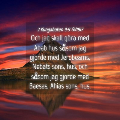 Picture 04 - 2 Kungaboken 9:9 SV1917 - Och jag skall göra med Ahab hus såsom jag - Bible Verse Picture