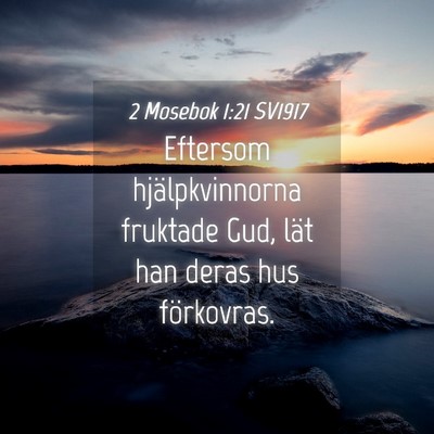 Picture 04 - 2 Mosebok 1:21 SV1917 - Eftersom hjälpkvinnorna fruktade Gud, lät han - Bible Verse Picture