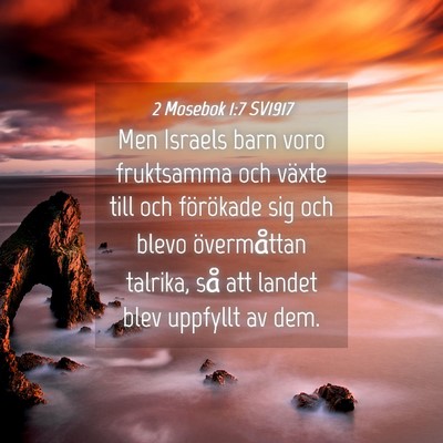 Picture 04 - 2 Mosebok 1:7 SV1917 - Men Israels barn voro fruktsamma och växte till - Bible Verse Picture