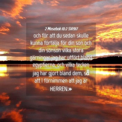 Picture 04 - 2 Mosebok 10:2 SV1917 - och för att du sedan skulle kunna förtälja - Bible Verse Picture