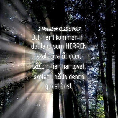 Picture 04 - 2 Mosebok 12:25 SV1917 - Och när I kommen in i det land som HERREN skall - Bible Verse Picture