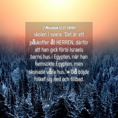 Picture 04 - 2 Mosebok 12:27 SV1917 - skolen I svara: 'Det är ett påskoffer åt - Bible Verse Picture