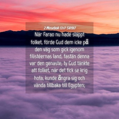 Picture 04 - 2 Mosebok 13:17 SV1917 - När Farao nu hade släppt folket, förde Gud dem - Bible Verse Picture