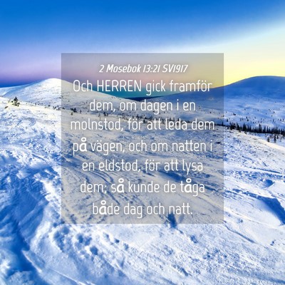 Picture 04 - 2 Mosebok 13:21 SV1917 - Och HERREN gick framför dem, om dagen i en - Bible Verse Picture