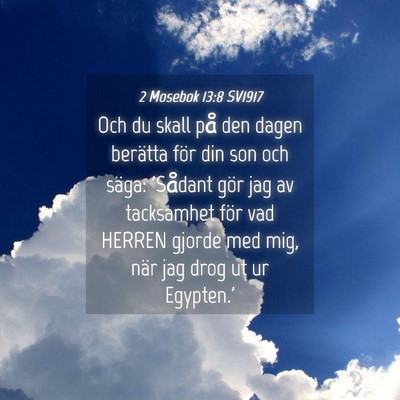 Picture 04 - 2 Mosebok 13:8 SV1917 - Och du skall på den dagen berätta för din son - Bible Verse Picture