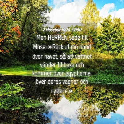 Picture 04 - 2 Mosebok 14:26 SV1917 - Men HERREN sade till Mose: »Räck ut din hand - Bible Verse Picture