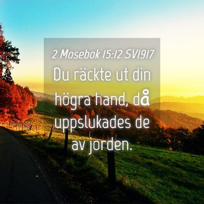 Picture 04 - 2 Mosebok 15:12 SV1917 - Du räckte ut din högra hand, då uppslukades de - Bible Verse Picture