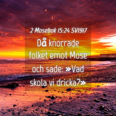 Picture 04 - 2 Mosebok 15:24 SV1917 - Då knorrade folket emot Mose och sade: »Vad - Bible Verse Picture