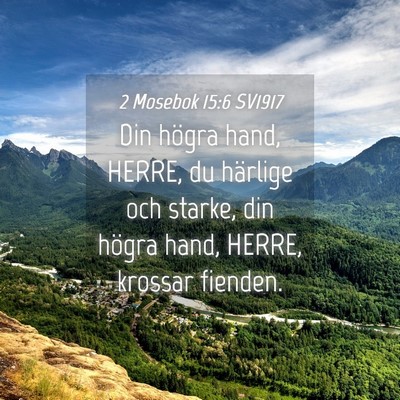 Picture 04 - 2 Mosebok 15:6 SV1917 - Din högra hand, HERRE, du härlige och starke, - Bible Verse Picture