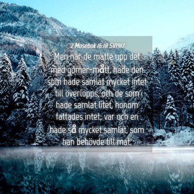 Picture 04 - 2 Mosebok 16:18 SV1917 - Men när de mätte upp det med gomer-mått, hade - Bible Verse Picture