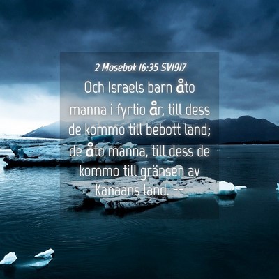 Picture 04 - 2 Mosebok 16:35 SV1917 - Och Israels barn åto manna i fyrtio år, till - Bible Verse Picture
