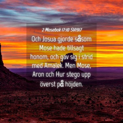 Picture 04 - 2 Mosebok 17:10 SV1917 - Och Josua gjorde såsom Mose hade tillsagt honom, - Bible Verse Picture