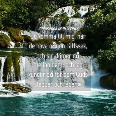 Picture 04 - 2 Mosebok 18:16 SV1917 - De komma till mig, när de hava någon rättssak, - Bible Verse Picture