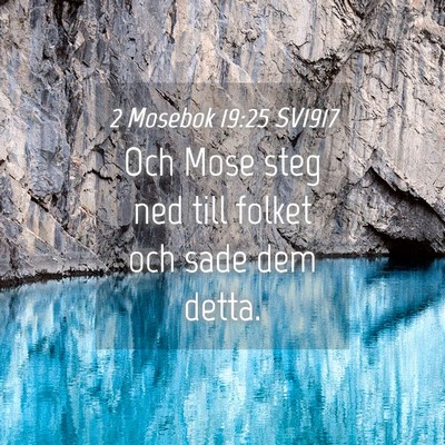 Picture 04 - 2 Mosebok 19:25 SV1917 - Och Mose steg ned till folket och sade dem - Bible Verse Picture