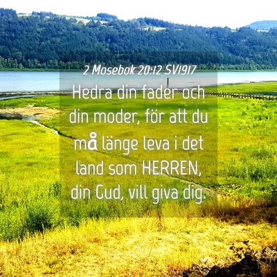 Picture 04 - 2 Mosebok 20:12 SV1917 - Hedra din fader och din moder, för att du må - Bible Verse Picture