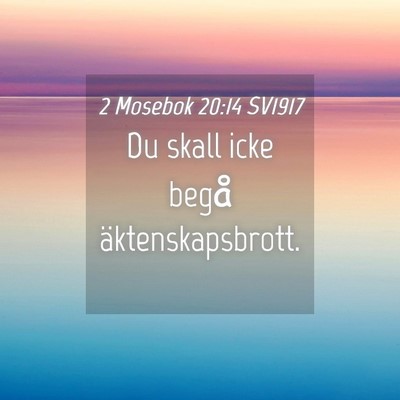 Picture 04 - 2 Mosebok 20:14 SV1917 - Du skall icke begå - Bible Verse Picture