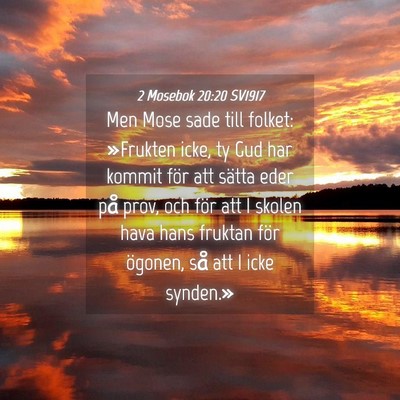 Picture 04 - 2 Mosebok 20:20 SV1917 - Men Mose sade till folket: »Frukten icke, ty Gud - Bible Verse Picture