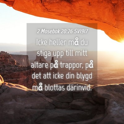 Picture 04 - 2 Mosebok 20:26 SV1917 - Icke heller må du stiga upp till mitt altare på - Bible Verse Picture