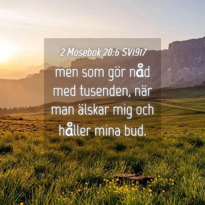 Picture 04 - 2 Mosebok 20:6 SV1917 - men som gör nåd med tusenden, när man älskar - Bible Verse Picture
