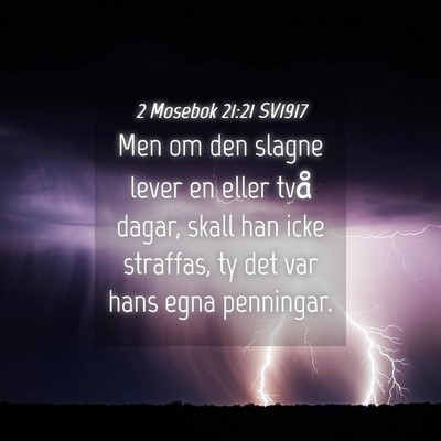 Picture 04 - 2 Mosebok 21:21 SV1917 - Men om den slagne lever en eller två dagar, - Bible Verse Picture