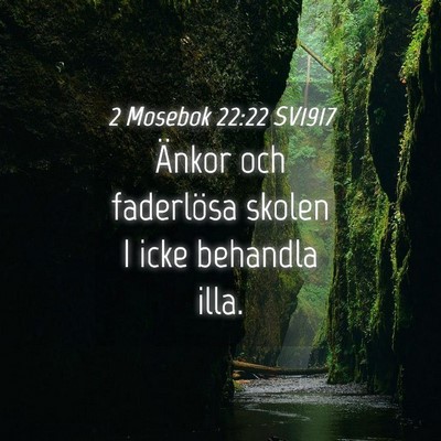 Picture 04 - 2 Mosebok 22:22 SV1917 - Änkor och faderlösa skolen I icke behandla - Bible Verse Picture