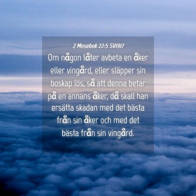 Picture 04 - 2 Mosebok 22:5 SV1917 - Om någon låter avbeta en åker eller vingård, - Bible Verse Picture