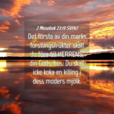 Picture 04 - 2 Mosebok 23:19 SV1917 - Det första av din marks förstlingsfrukter skall - Bible Verse Picture