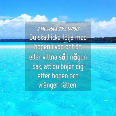 Picture 04 - 2 Mosebok 23:2 SV1917 - Du skall icke följa med hopen i vad ont är, - Bible Verse Picture