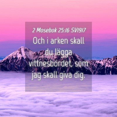 Picture 04 - 2 Mosebok 25:16 SV1917 - Och i arken skall du lägga vittnesbördet, som - Bible Verse Picture