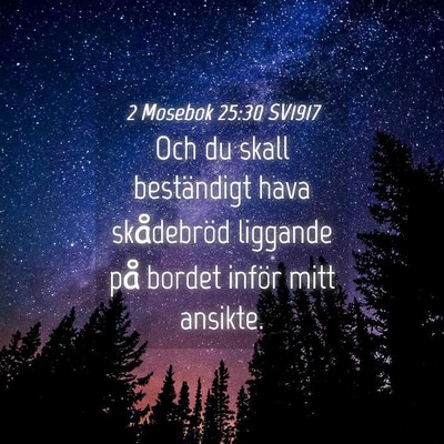 Picture 04 - 2 Mosebok 25:30 SV1917 - Och du skall beständigt hava skådebröd - Bible Verse Picture