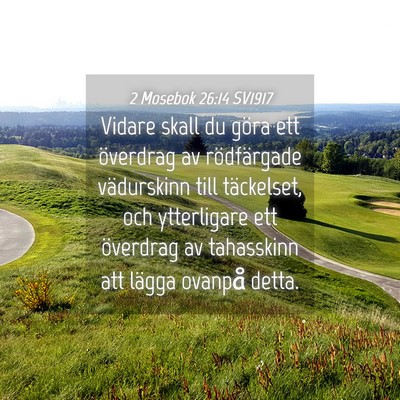 Picture 04 - 2 Mosebok 26:14 SV1917 - Vidare skall du göra ett överdrag av - Bible Verse Picture