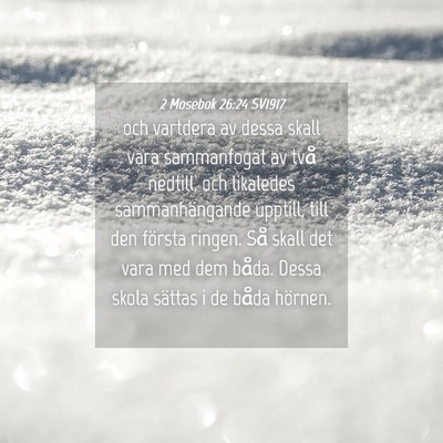 Picture 04 - 2 Mosebok 26:24 SV1917 - och vartdera av dessa skall vara sammanfogat av - Bible Verse Picture
