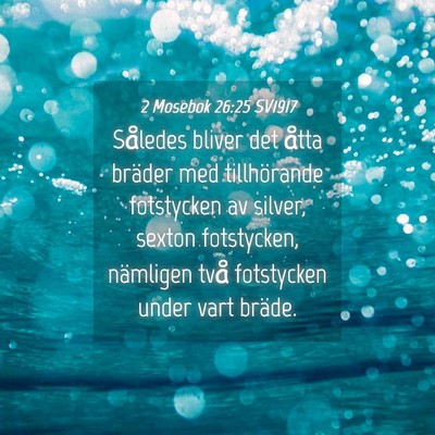 Picture 04 - 2 Mosebok 26:25 SV1917 - Således bliver det åtta bräder med - Bible Verse Picture