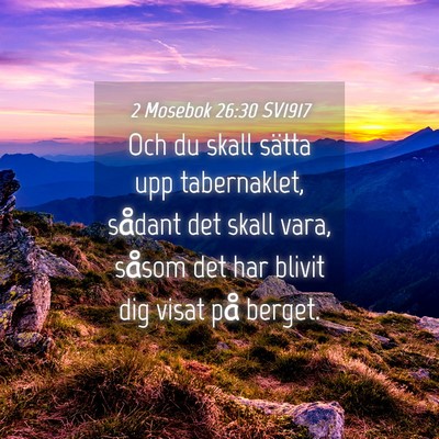 Picture 04 - 2 Mosebok 26:30 SV1917 - Och du skall sätta upp tabernaklet, sådant det - Bible Verse Picture