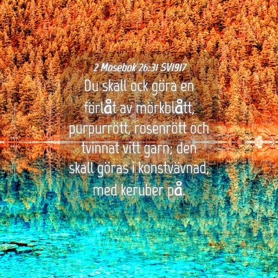 Picture 04 - 2 Mosebok 26:31 SV1917 - Du skall ock göra en förlåt av mörkblått, - Bible Verse Picture