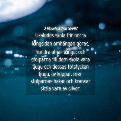 Picture 04 - 2 Mosebok 27:11 SV1917 - Likaledes skola för norra långsidan omhängen - Bible Verse Picture