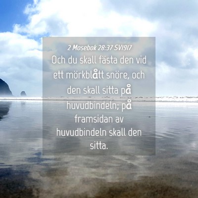 Picture 04 - 2 Mosebok 28:37 SV1917 - Och du skall fästa den vid ett mörkblått - Bible Verse Picture