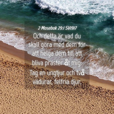 Picture 04 - 2 Mosebok 29:1 SV1917 - Och detta är vad du skall göra med dem för att - Bible Verse Picture
