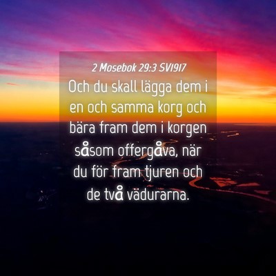 Picture 04 - 2 Mosebok 29:3 SV1917 - Och du skall lägga dem i en och samma korg och - Bible Verse Picture