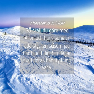 Picture 04 - 2 Mosebok 29:35 SV1917 - Så skall du göra med Aron och hans söner, i - Bible Verse Picture