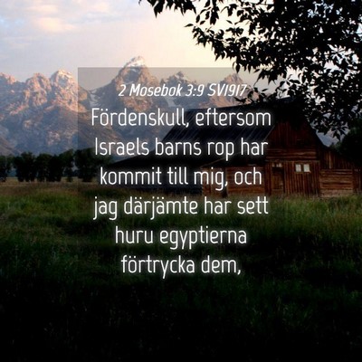 Picture 04 - 2 Mosebok 3:9 SV1917 - Fördenskull, eftersom Israels barns rop har - Bible Verse Picture