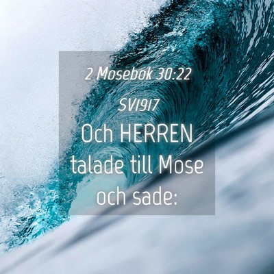 Picture 04 - 2 Mosebok 30:22 SV1917 - Och HERREN talade till Mose och - Bible Verse Picture
